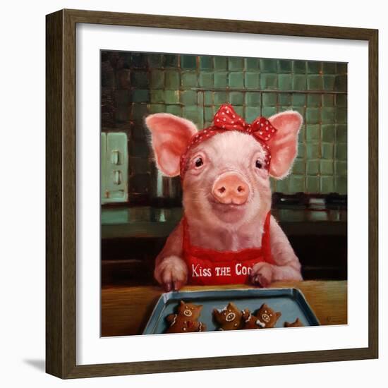 Gingerbread Pigs-Lucia Heffernan-Framed Art Print