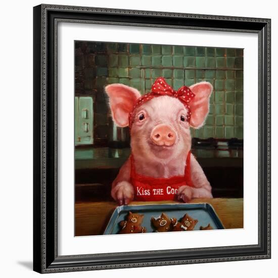 Gingerbread Pigs-Lucia Heffernan-Framed Art Print