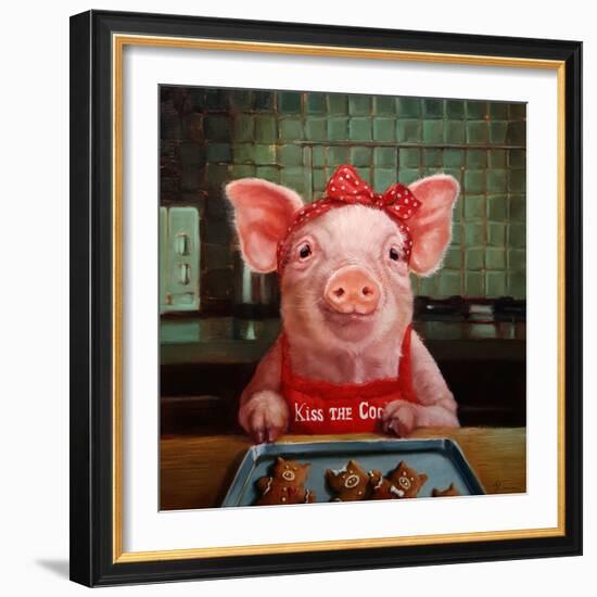 Gingerbread Pigs-Lucia Heffernan-Framed Art Print