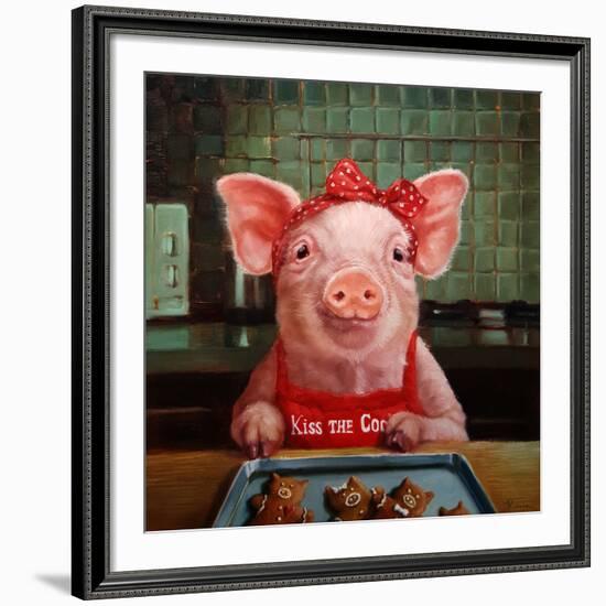 Gingerbread Pigs-Lucia Heffernan-Framed Art Print