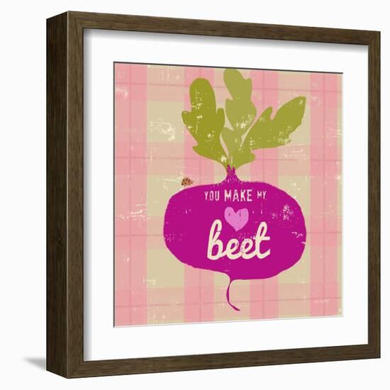 Gingham Beet-Lola Bryant-Framed Art Print