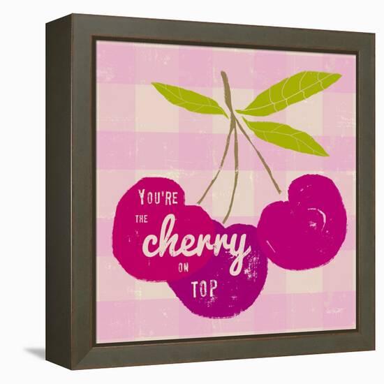 Gingham Cherry-Lola Bryant-Framed Stretched Canvas