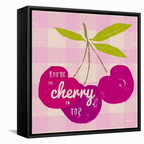 Gingham Cherry-Lola Bryant-Framed Stretched Canvas