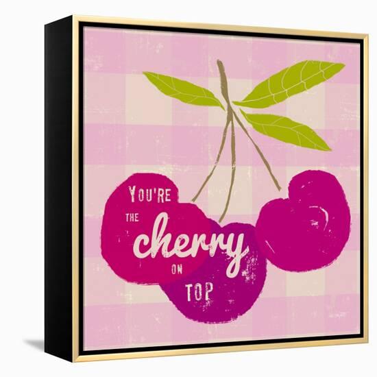 Gingham Cherry-Lola Bryant-Framed Stretched Canvas