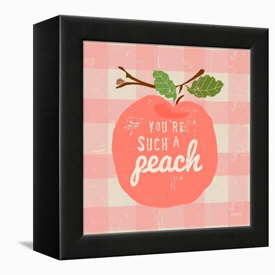 Gingham Peach-Lola Bryant-Framed Stretched Canvas