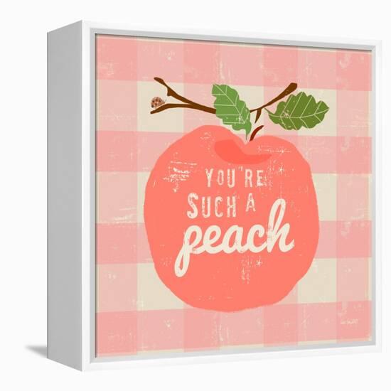 Gingham Peach-Lola Bryant-Framed Stretched Canvas