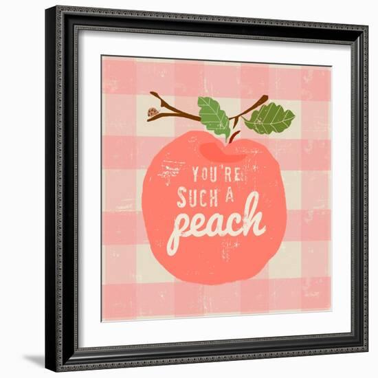 Gingham Peach-Lola Bryant-Framed Premium Giclee Print