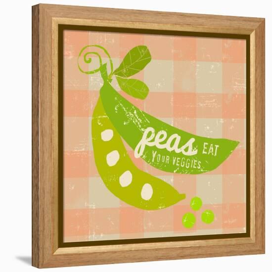 Gingham Peas-Lola Bryant-Framed Stretched Canvas