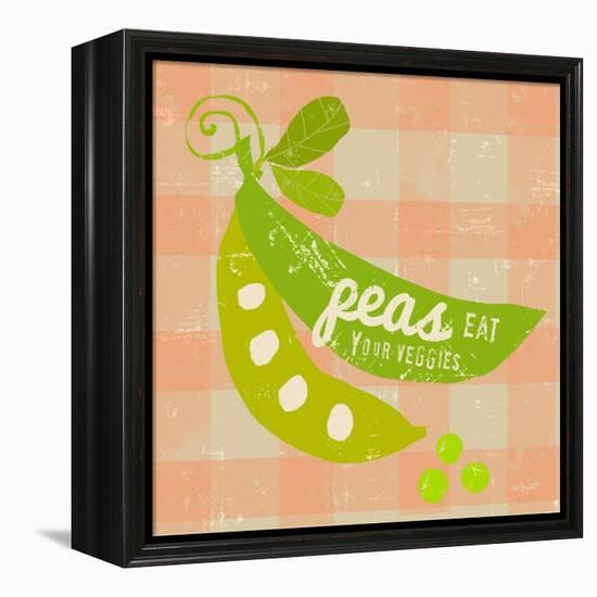 Gingham Peas-Lola Bryant-Framed Stretched Canvas