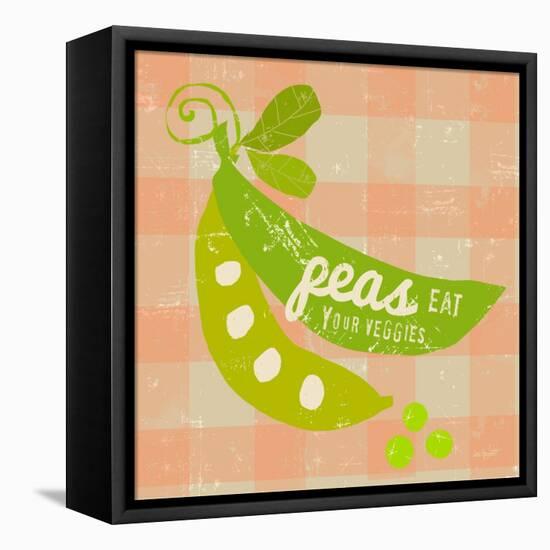 Gingham Peas-Lola Bryant-Framed Stretched Canvas