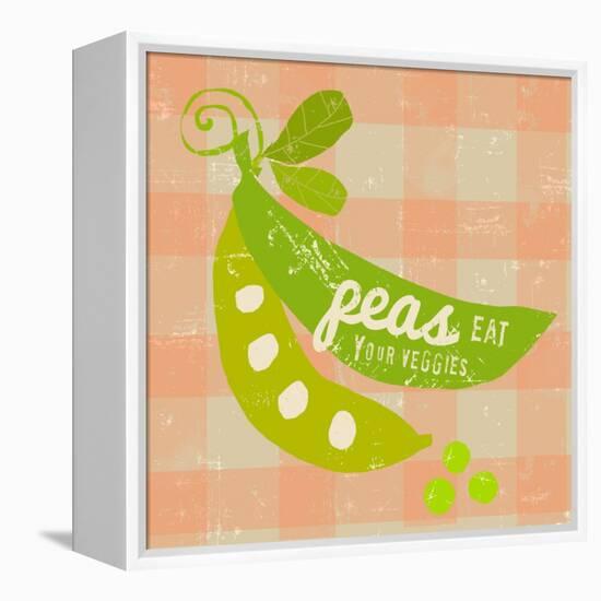 Gingham Peas-Lola Bryant-Framed Stretched Canvas