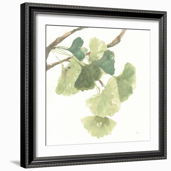 Gingko Leaves I on White-Chris Paschke-Framed Art Print