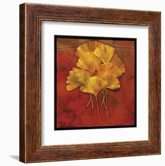 Gingkos #2-John W^ Golden-Framed Art Print