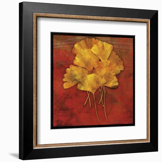 Gingkos #2-John W^ Golden-Framed Art Print