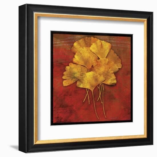 Gingkos #2-John W^ Golden-Framed Art Print