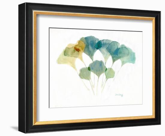 Ginkgo Leaves Layered with Soft Colors, C.2021 (Watercolor and Casein on Paper)-Janel Bragg-Framed Giclee Print