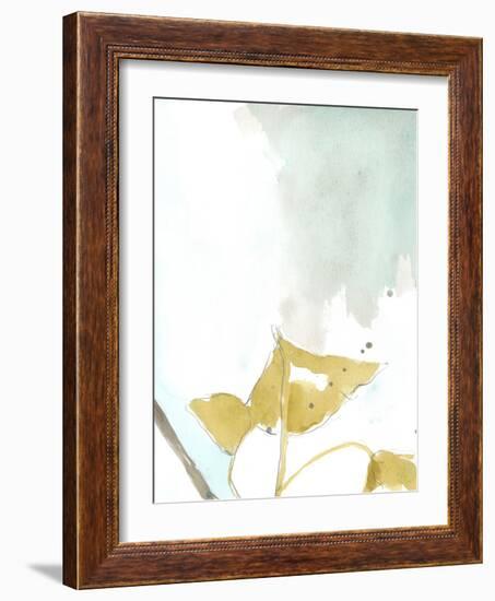 Ginkgo on Dusty Teal III-Jennifer Goldberger-Framed Art Print