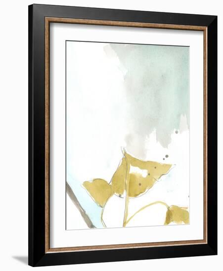 Ginkgo on Dusty Teal III-Jennifer Goldberger-Framed Art Print