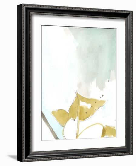 Ginkgo on Dusty Teal III-Jennifer Goldberger-Framed Art Print