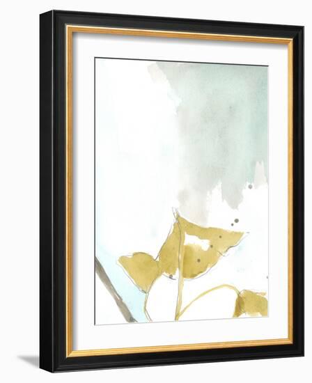 Ginkgo on Dusty Teal III-Jennifer Goldberger-Framed Art Print