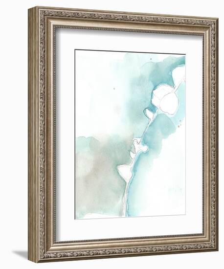 Ginkgo on Dusty Teal VII-Jennifer Goldberger-Framed Art Print