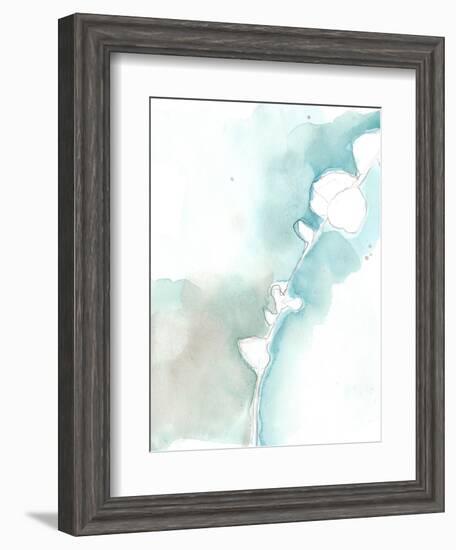 Ginkgo on Dusty Teal VII-Jennifer Goldberger-Framed Art Print