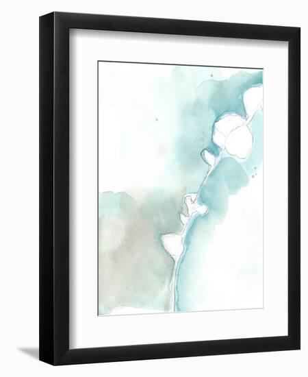 Ginkgo on Dusty Teal VII-Jennifer Goldberger-Framed Art Print