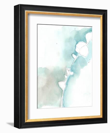 Ginkgo on Dusty Teal VII-Jennifer Goldberger-Framed Art Print