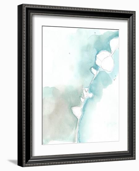 Ginkgo on Dusty Teal VII-Jennifer Goldberger-Framed Art Print