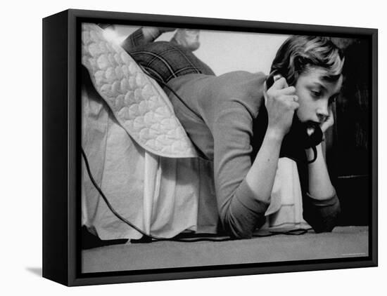 Ginny Nyvall Talking on the Phone-Grey Villet-Framed Premier Image Canvas