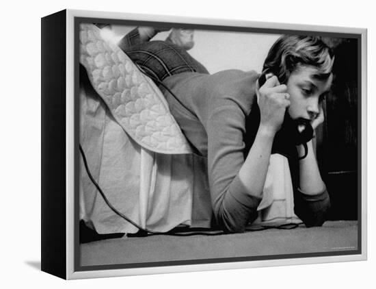 Ginny Nyvall Talking on the Phone-Grey Villet-Framed Premier Image Canvas