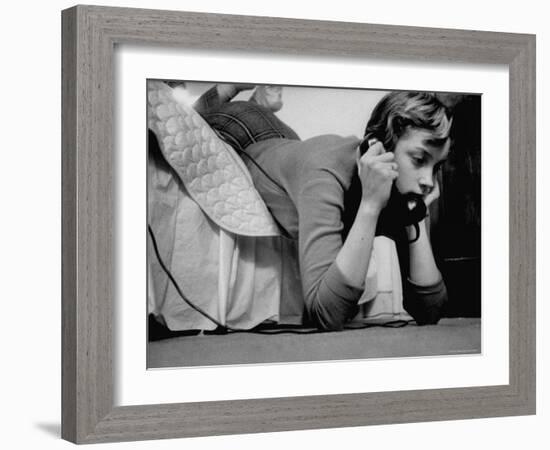 Ginny Nyvall Talking on the Phone-Grey Villet-Framed Photographic Print