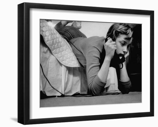 Ginny Nyvall Talking on the Phone-Grey Villet-Framed Photographic Print