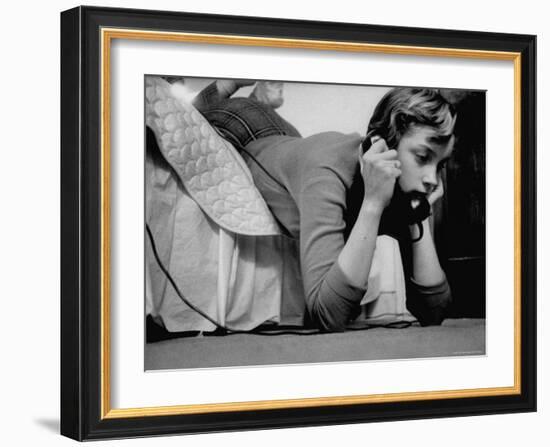 Ginny Nyvall Talking on the Phone-Grey Villet-Framed Photographic Print