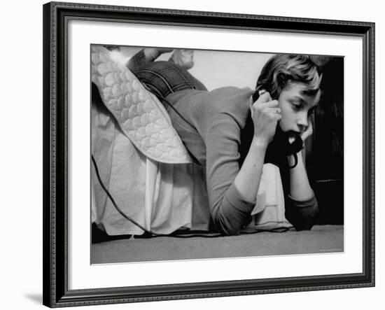 Ginny Nyvall Talking on the Phone-Grey Villet-Framed Photographic Print