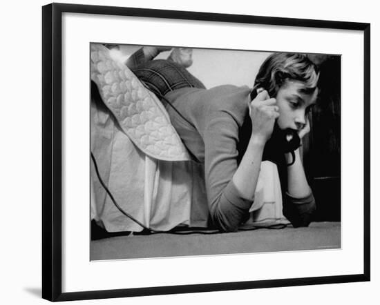 Ginny Nyvall Talking on the Phone-Grey Villet-Framed Photographic Print