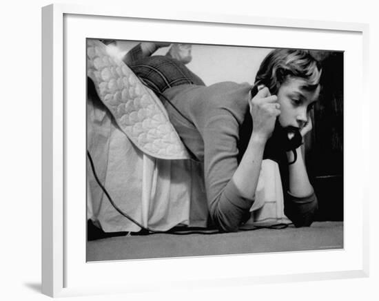 Ginny Nyvall Talking on the Phone-Grey Villet-Framed Photographic Print