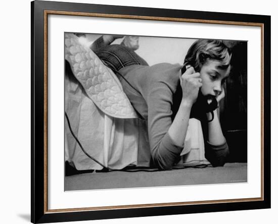 Ginny Nyvall Talking on the Phone-Grey Villet-Framed Photographic Print