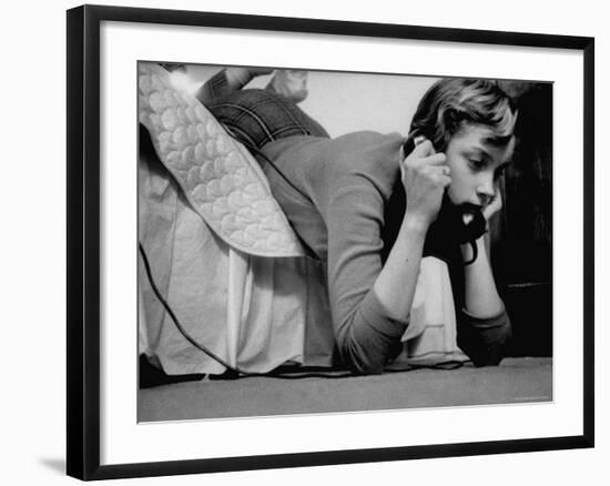 Ginny Nyvall Talking on the Phone-Grey Villet-Framed Photographic Print