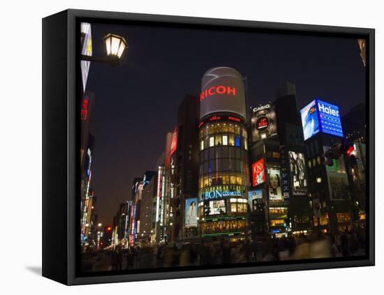 Ginza Shopping District at Dusk, Tokyo, Central Honshu, Japan-Schlenker Jochen-Framed Premier Image Canvas