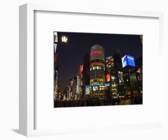 Ginza Shopping District at Dusk, Tokyo, Central Honshu, Japan-Schlenker Jochen-Framed Photographic Print