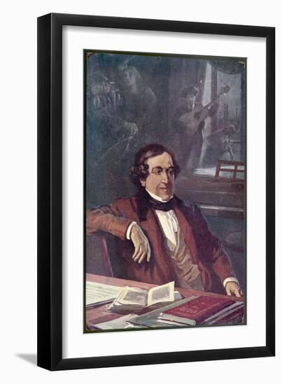 Gioacchino Rossini Composing His Opera "Il Barbieri Di Seviglia" First Performed-L. Balestrieri-Framed Art Print