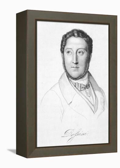 Gioacchino Rossini Italian Composer-H. Bruyeres-Framed Stretched Canvas