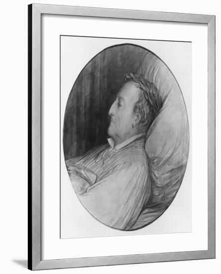 Gioacchino Rossini on His Deathbed, 1868 (Charcoal and Gouache Highlights on Paper)-Gustave Doré-Framed Giclee Print