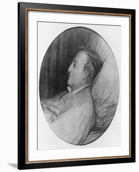 Gioacchino Rossini on His Deathbed, 1868 (Charcoal and Gouache Highlights on Paper)-Gustave Doré-Framed Giclee Print