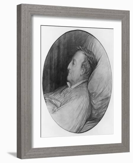 Gioacchino Rossini on His Deathbed, 1868 (Charcoal and Gouache Highlights on Paper)-Gustave Doré-Framed Giclee Print