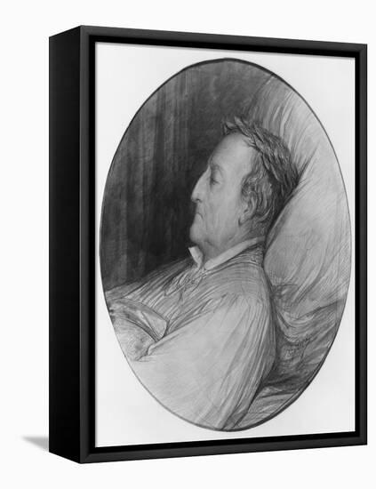 Gioacchino Rossini on His Deathbed, 1868 (Charcoal and Gouache Highlights on Paper)-Gustave Doré-Framed Premier Image Canvas