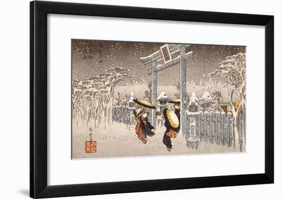 Gion Shrine In Snow-Ando Hiroshige-Framed Premium Giclee Print