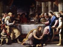 The Magdalen washing Christ's Feet in the House of Simon-Giordano Luca-Mounted Giclee Print