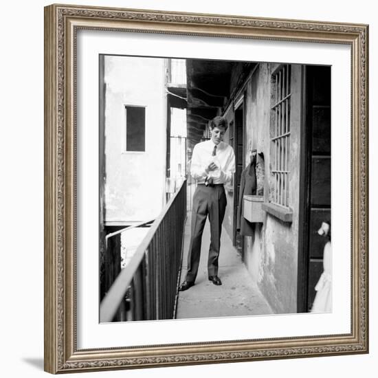 Giorgio Gaber Wiping His Hands-null-Framed Photographic Print